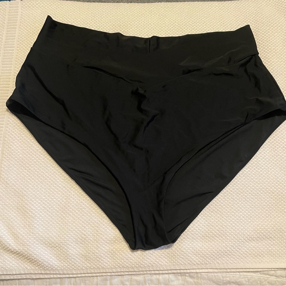 Aerie Black High-Waisted Full Coverage Swim Bottoms sz XXL
